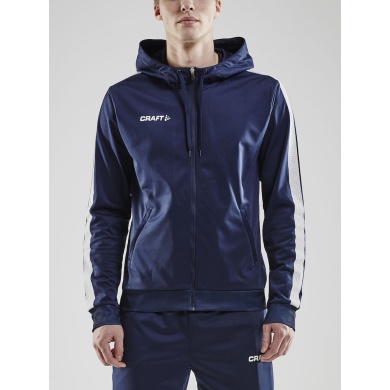 Craft Bluza z kapturem Hoodie Fullzip Pro Control granatowa/biała Męska